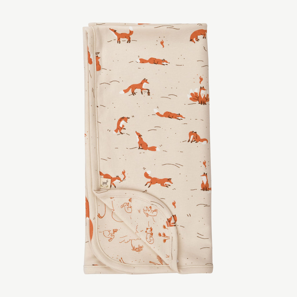 Red Caribou Double Sided Blanket - Mountain Foxes