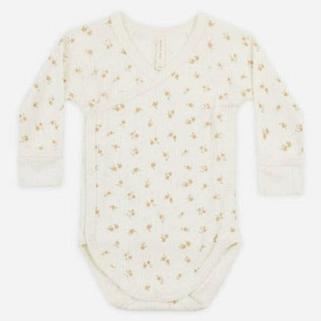 Quincy Mae Pointelle Side Snap Bodysuit - Ditsy Melon