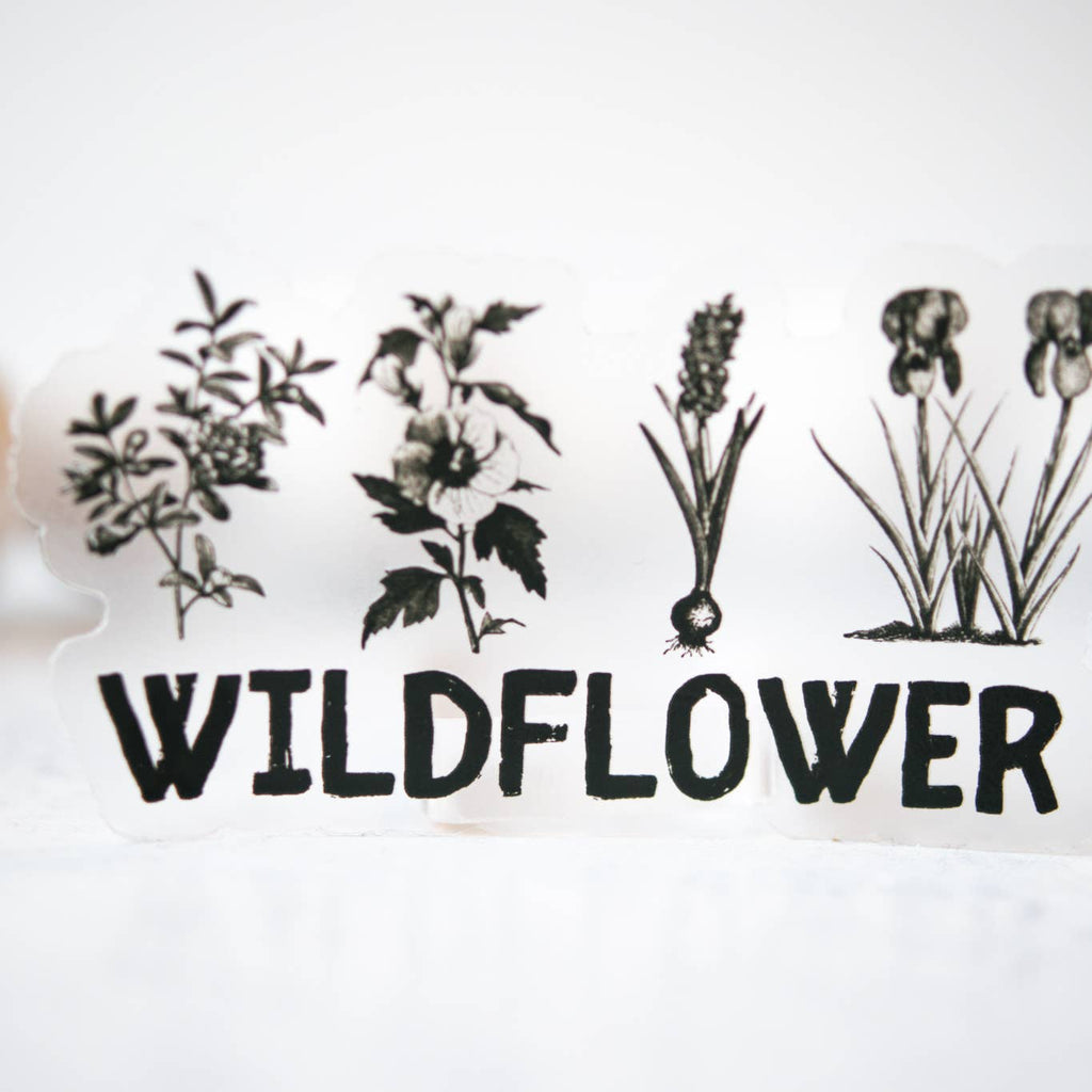 Wildflower Clear Vinyl Sticker