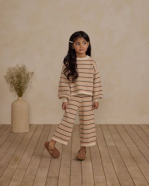 Rylee + Cru Boxy Crop Cardigan - Winter Daisy Embroidery