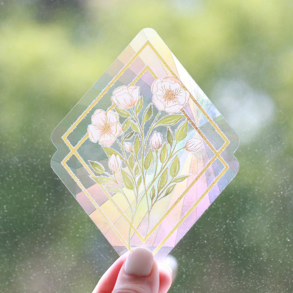 Wildflower Diamonds Suncatcher Window Sticker - 5x5"