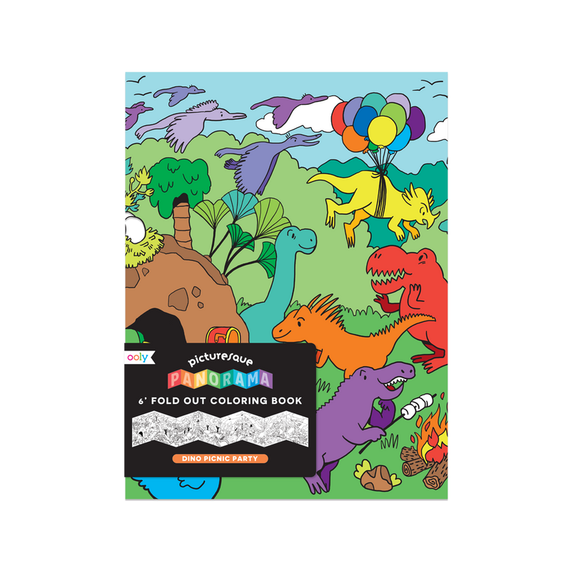 Ooly Panorama Coloring Book - Dino Picnic Party