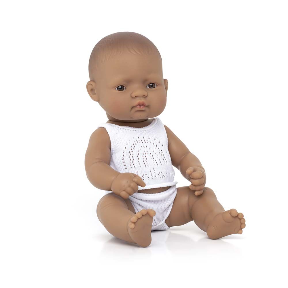 Miniland Newborn Baby Doll Hispanic Girl 12 5/8"