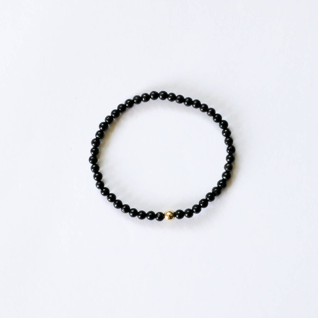 CanyonLeaf - Adult Bracelet Dainty Shungite + Gold