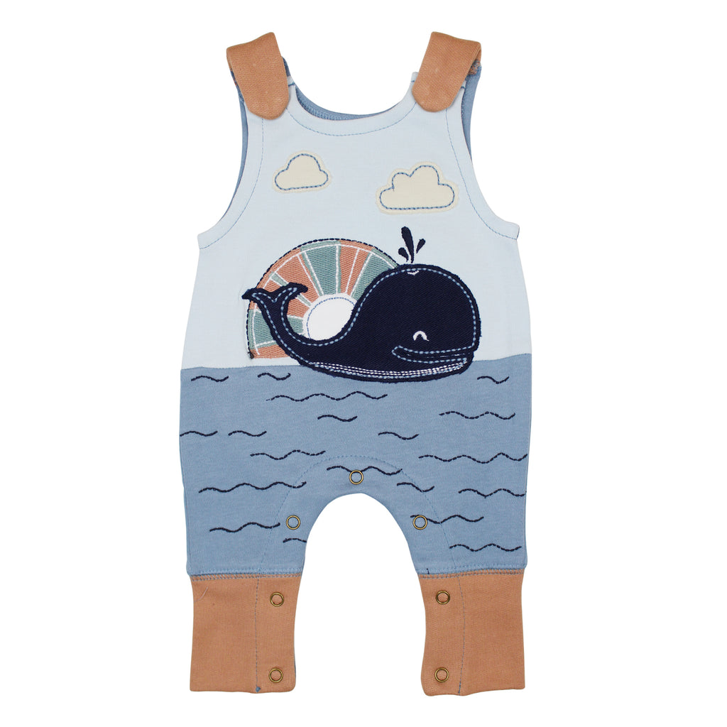 L'oved Baby Applique Harem Romper - Whale