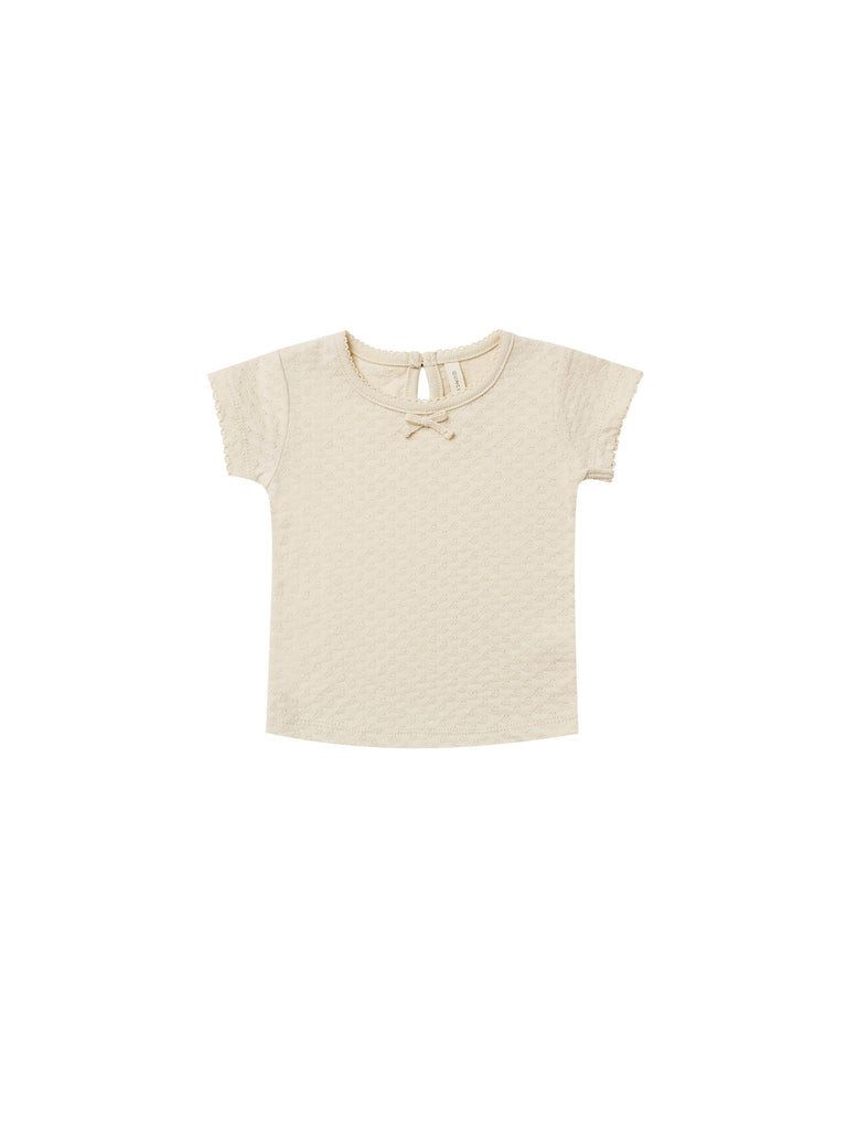 Quincy Mae Pointelle Tee - Natural