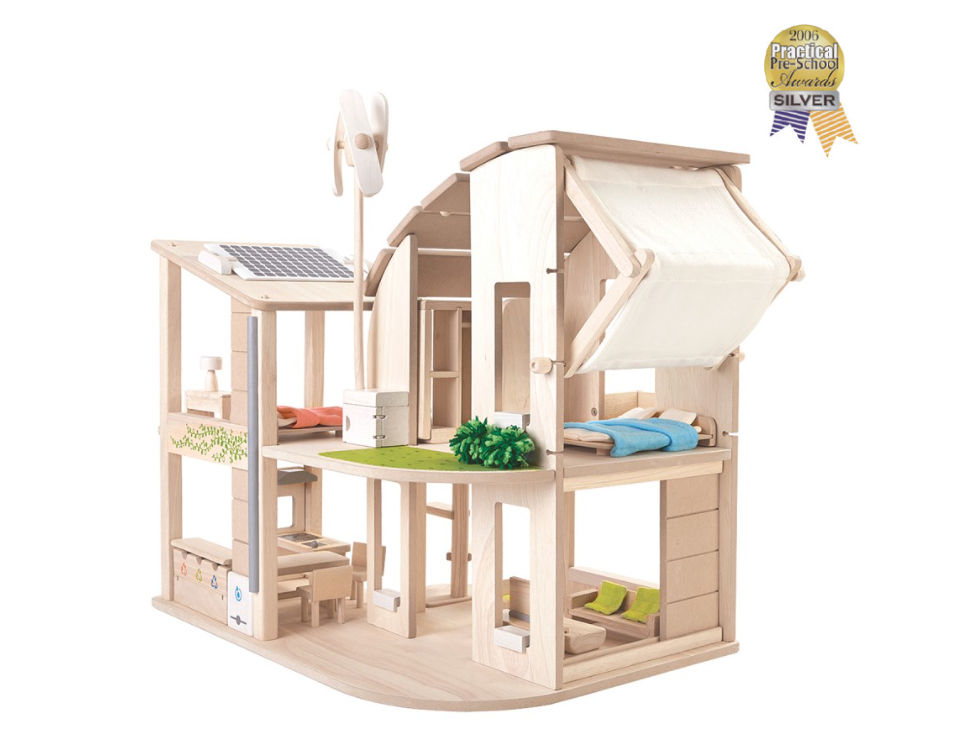 Plan Toys Green Dollhouse with Furniture