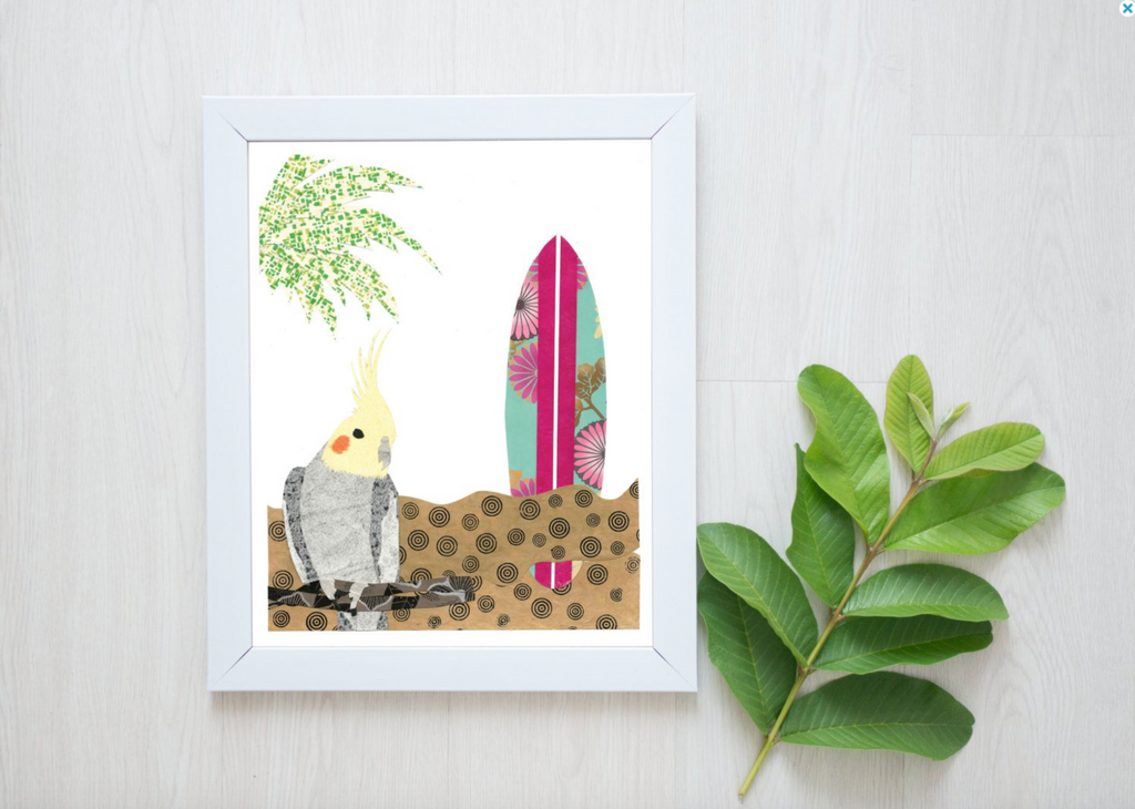 Whimsy Spot Art Print - Parrot Surf