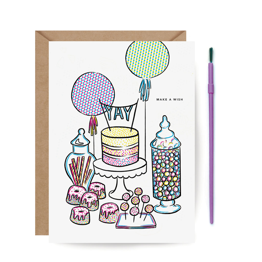 Sweet Table Birthday Paint with Water Card