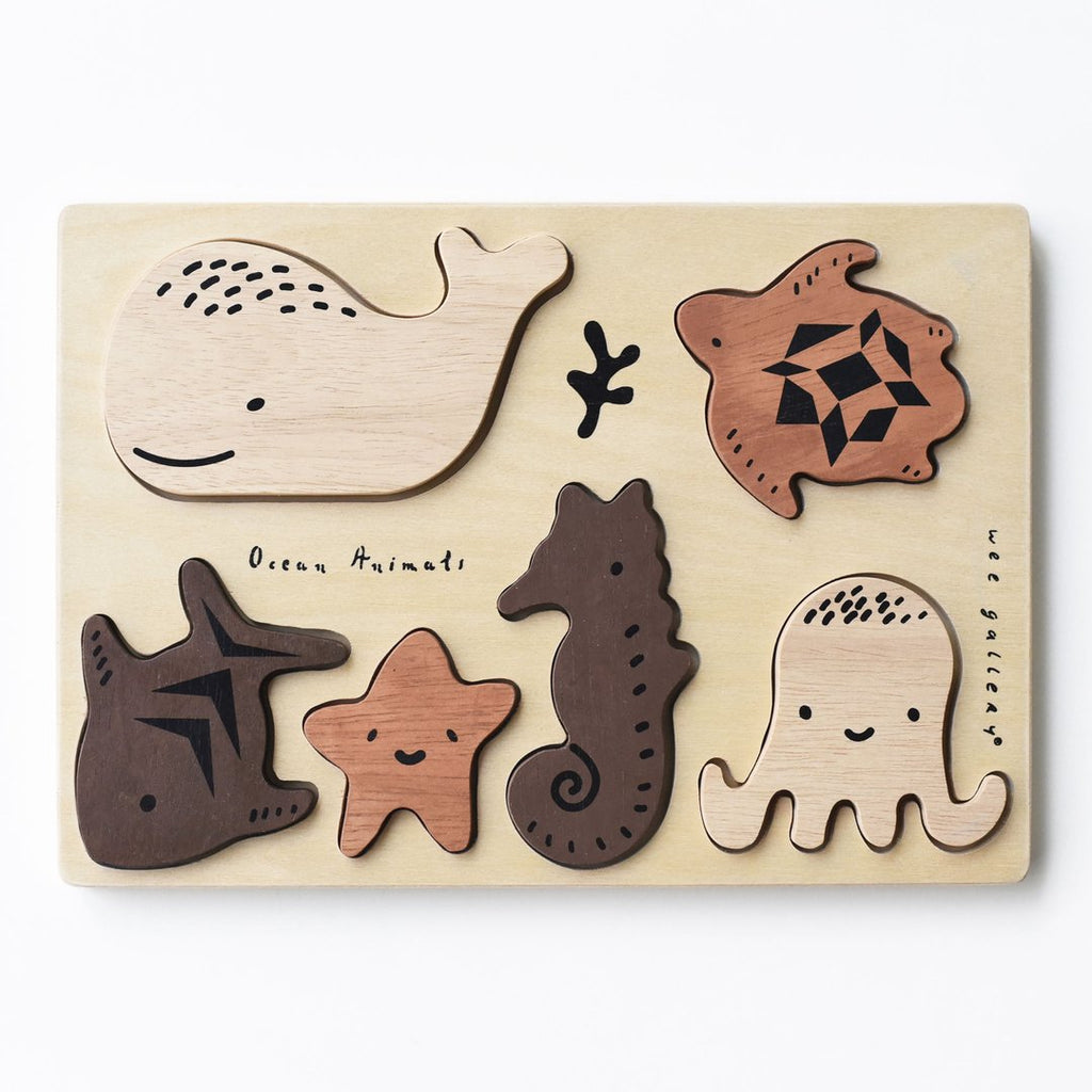 Wee Gallery - Wooden Tray Puzzle - Ocean Animals