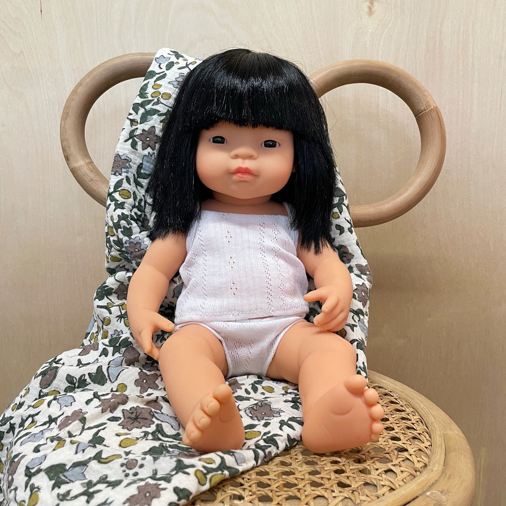 Miniland Baby Doll Asian Girl 15"