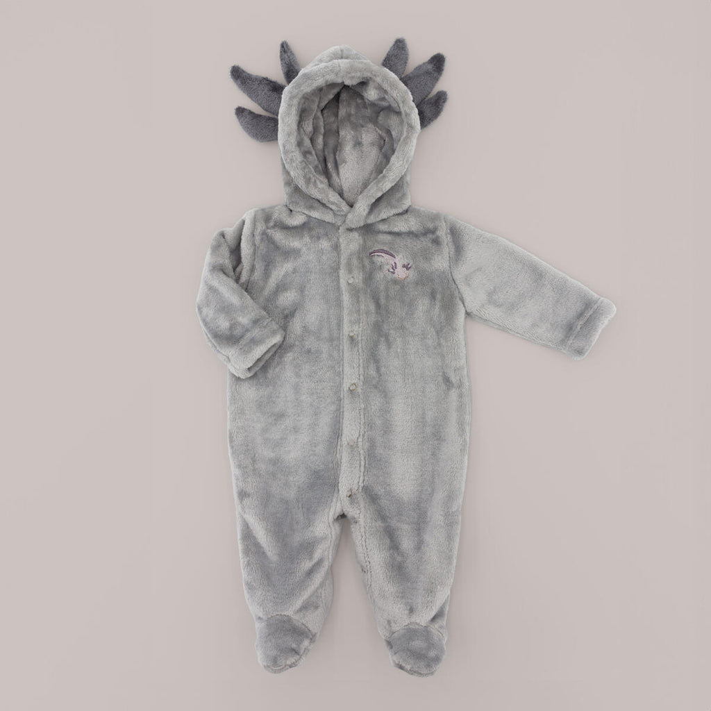 Save the Axolotl - Grey Fleece Footie