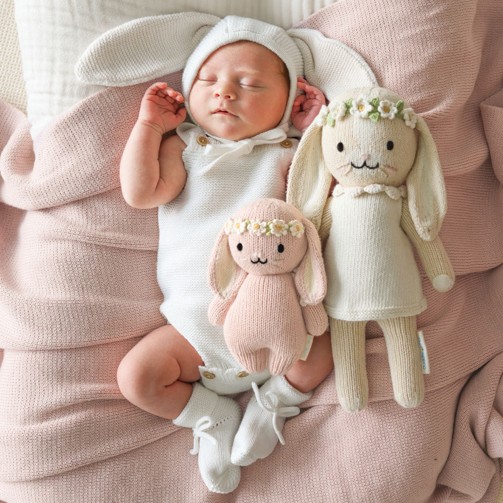 Cuddle + Kind Baby bunny (rose with ivory floral)