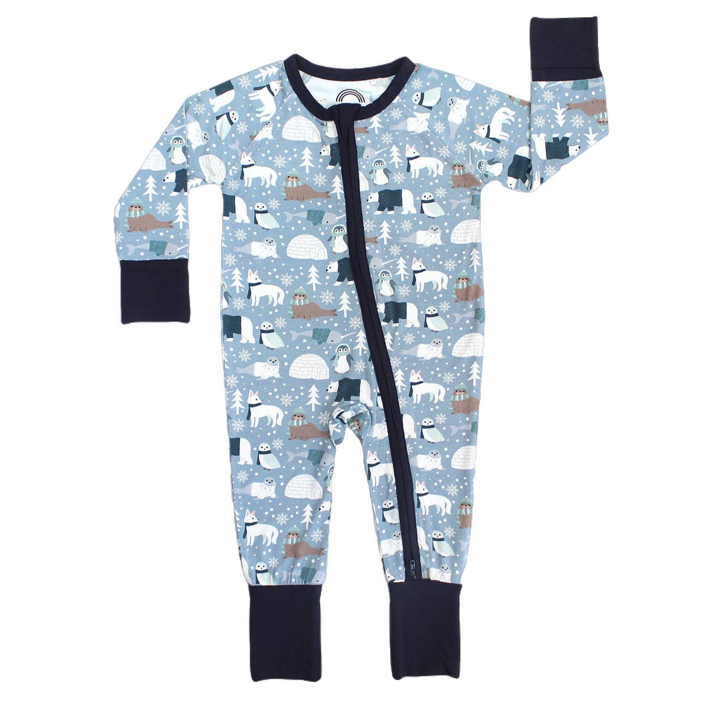 Polar Pals Winter Bamboo Convertible Baby Pajamas Sleepwear