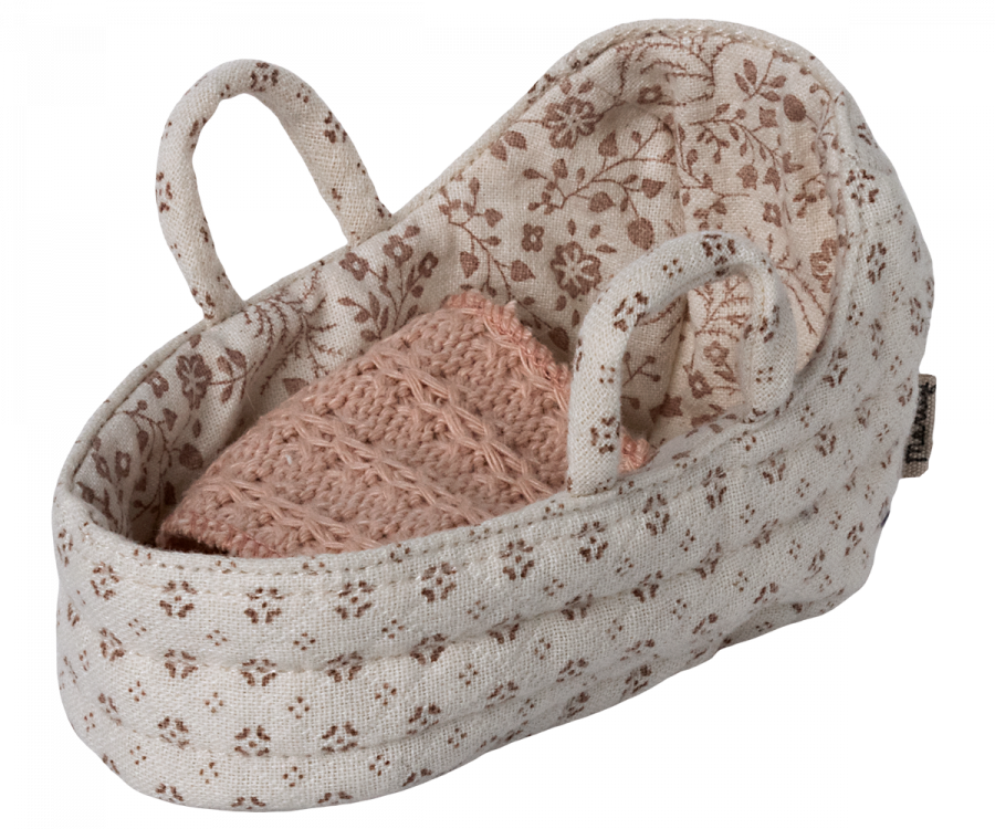 Maileg Baby Mouse in Carrycot