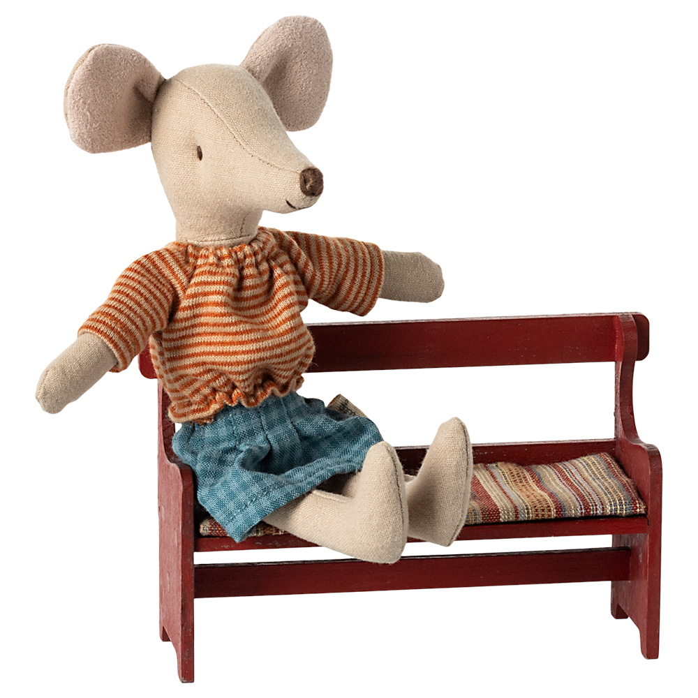 Maileg Bench - Mouse Red