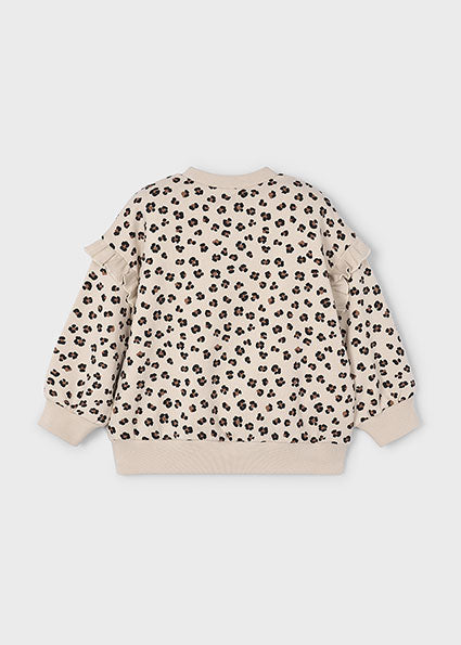 Cheetah Ruffle Sleeve Pullover