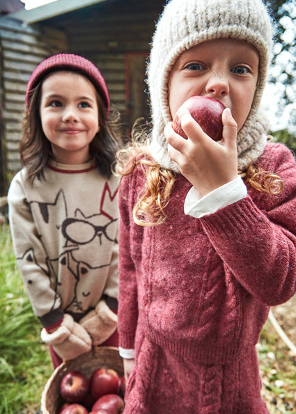 Cherry Tricot Skirt Set