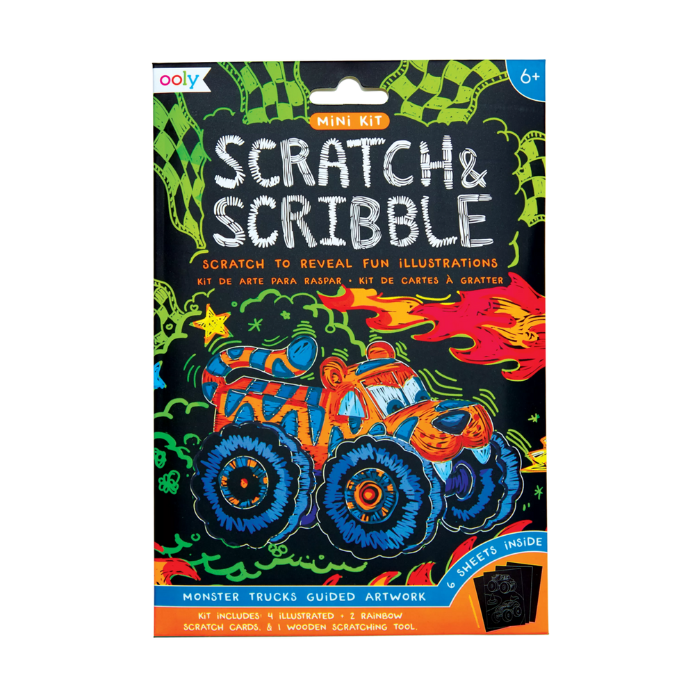 Ooly Mini Scratch & Scribble Art Kit: Monster Truck