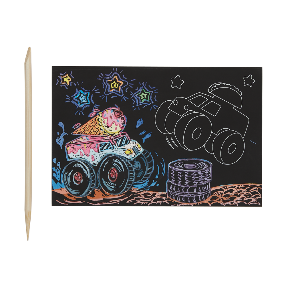 Ooly Mini Scratch & Scribble Art Kit: Monster Truck