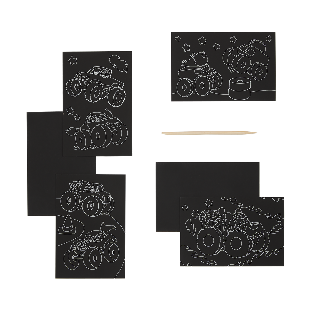 Ooly Mini Scratch & Scribble Art Kit: Monster Truck