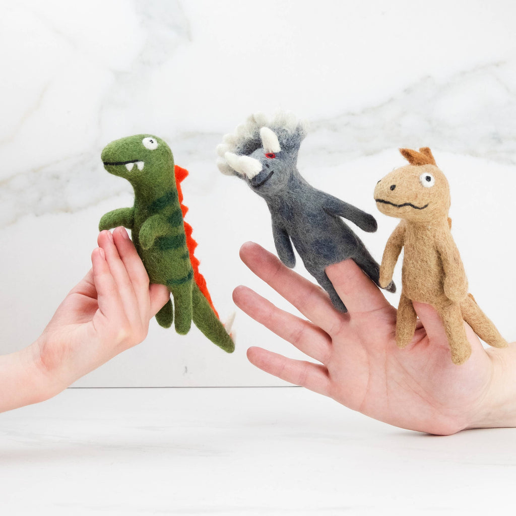 Felt Finger Puppets - Dinosaur - Assorted