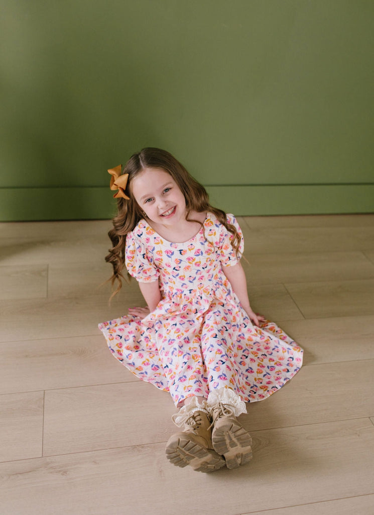 Puff Twirl Dress in Autumn Bloom