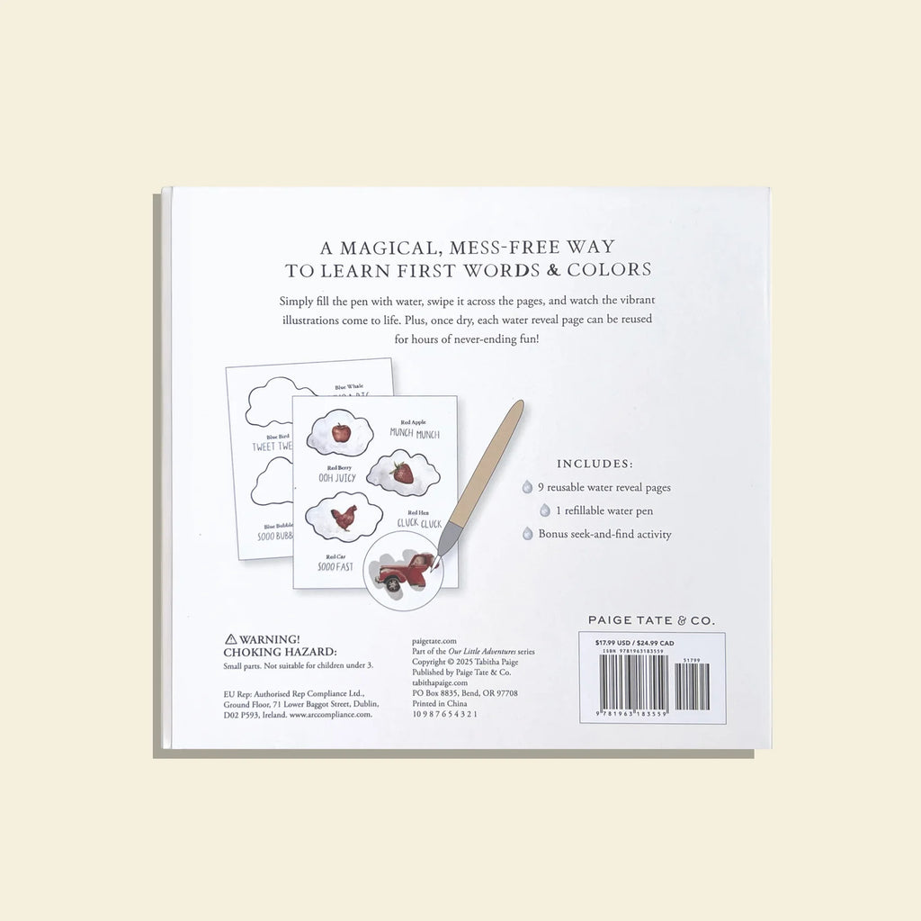Wishy Washy Water Reveal Book - First Words & Colors
