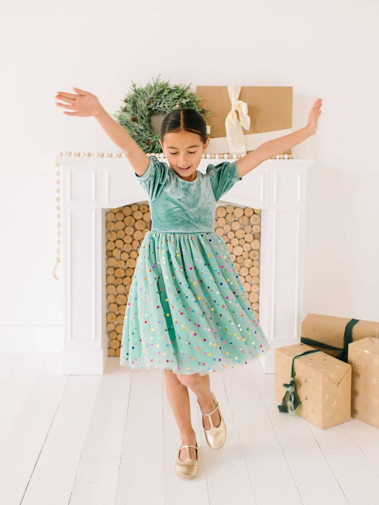 Diana Dress in Minty Confetti