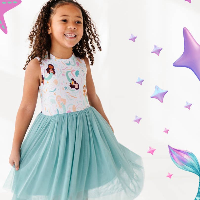Kids Bamboo Tulle Tutu Dress - Mermaids