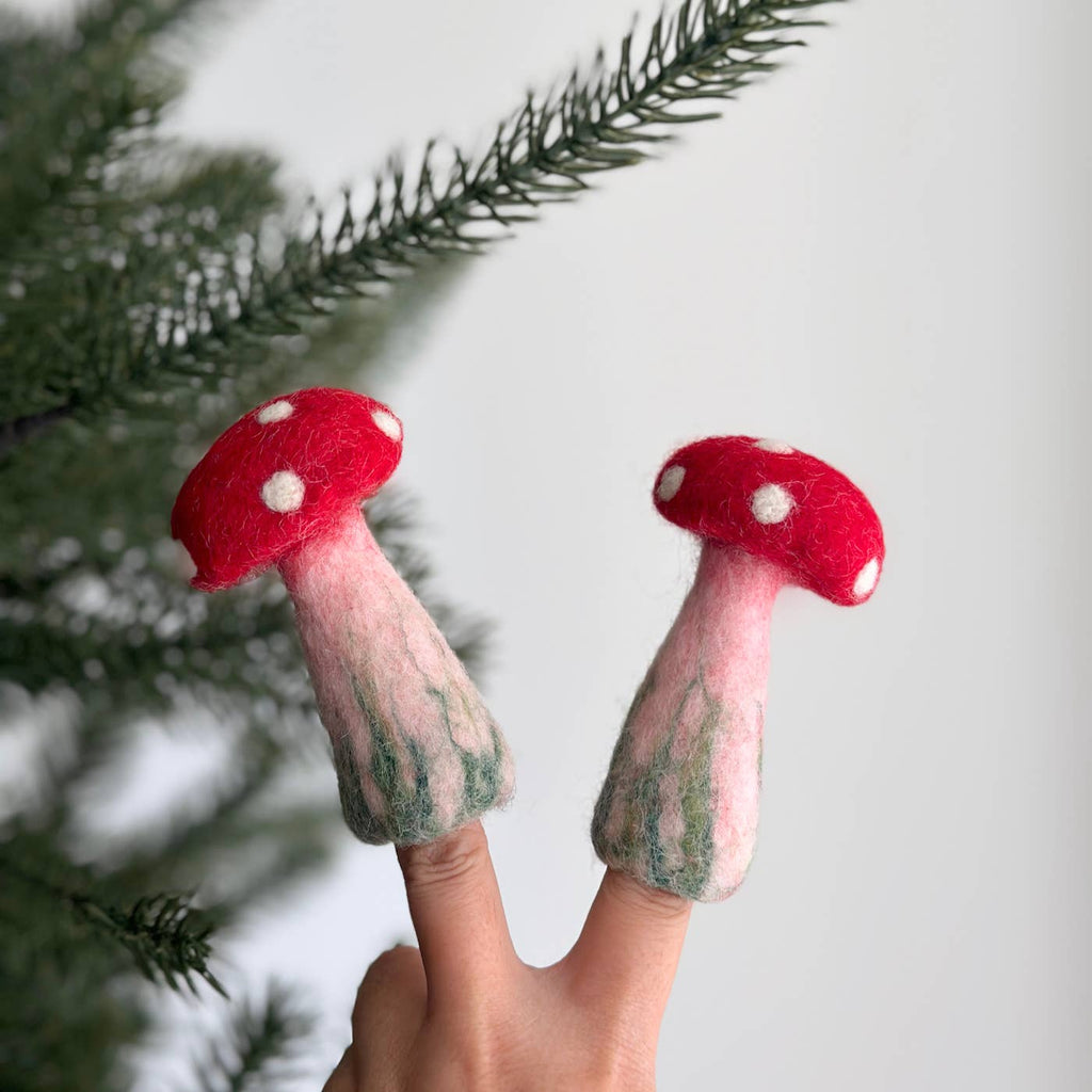 Felt Mushroom Finger Puppet
