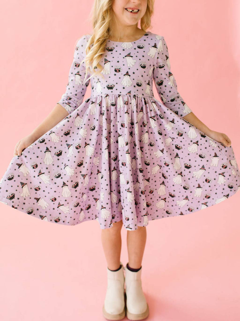 Emile Twirl Dress in Purple Cauldron