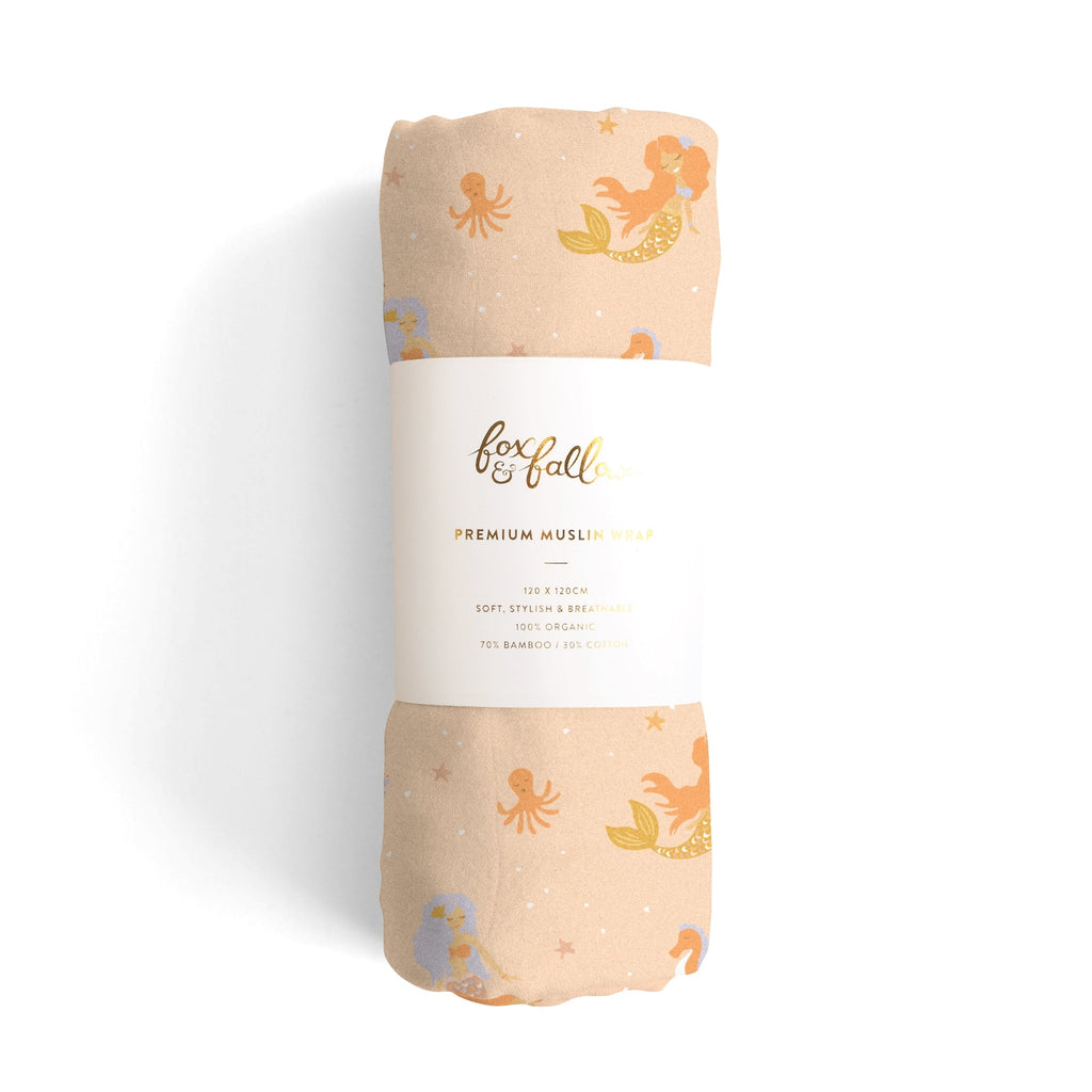 Mermaids Organic Muslin Wrap Swaddle