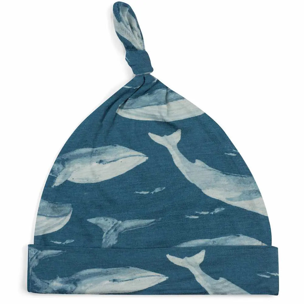 Blue Whale Bamboo Knotted Beanie