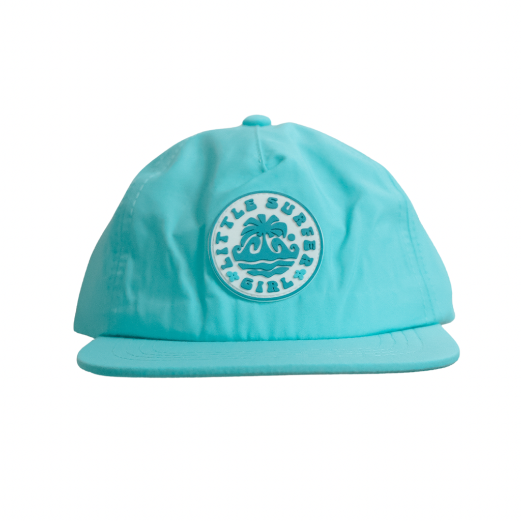 Little Surfer Girl Blue Nylon Cap