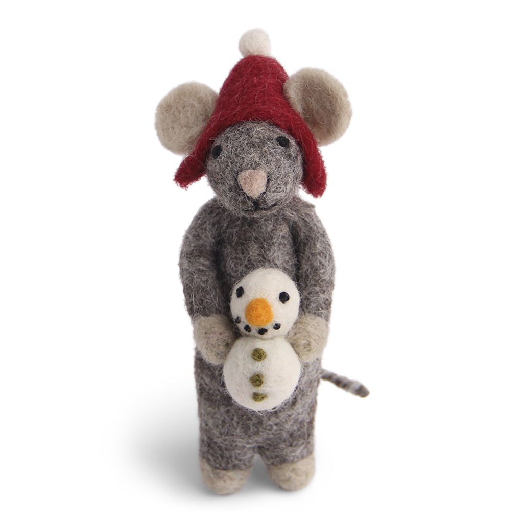 Felt Mouse with Snowman