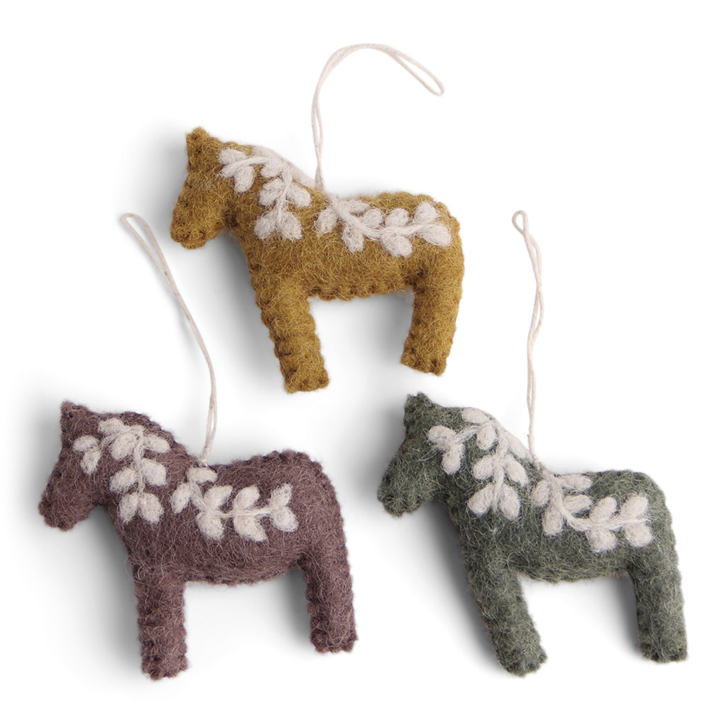Felt Dala Horse Ornaments
