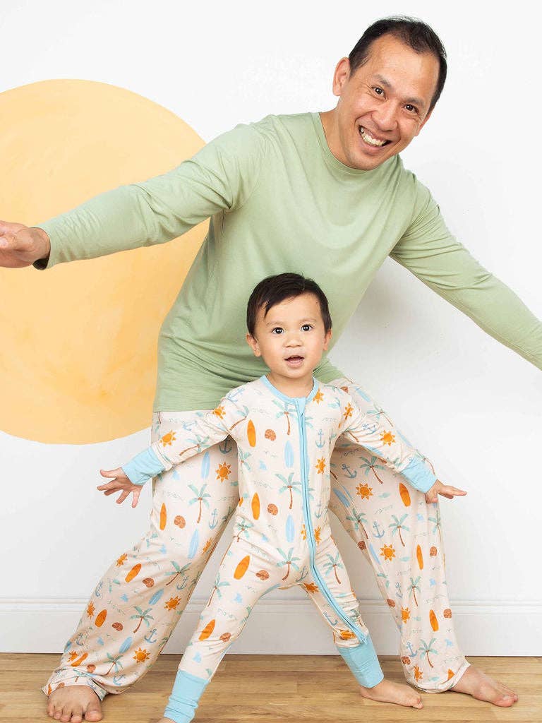 Chasing Waves Bamboo Convertible Baby Pajamas