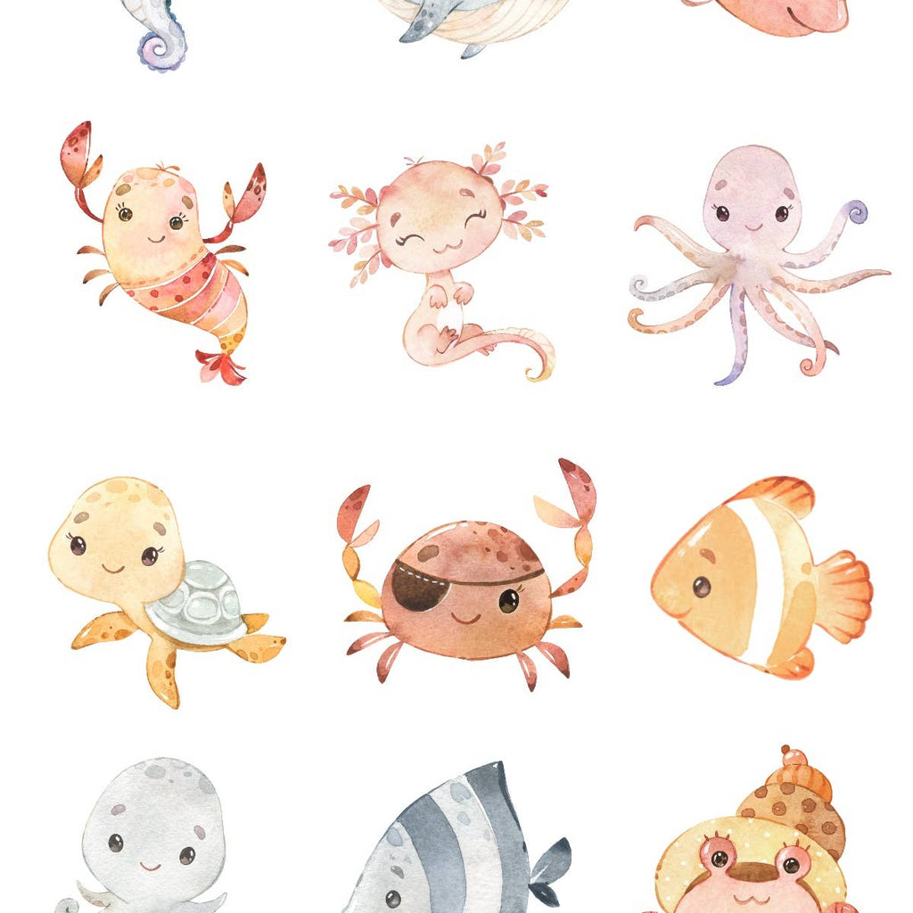 Sea Creatures Sticker Sheet - 6x4 in