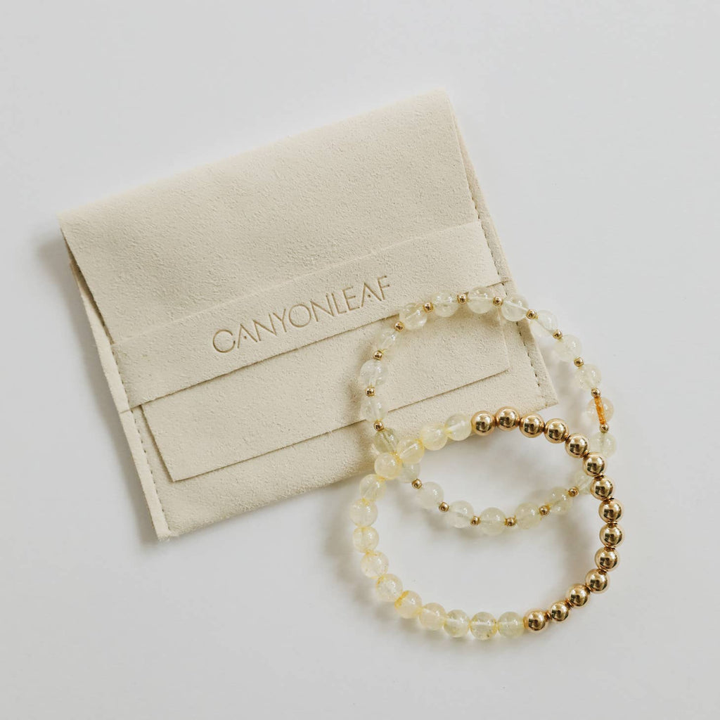 CanyonLeaf - Citrine: Gold Sun + Moon -Adult Bracelets