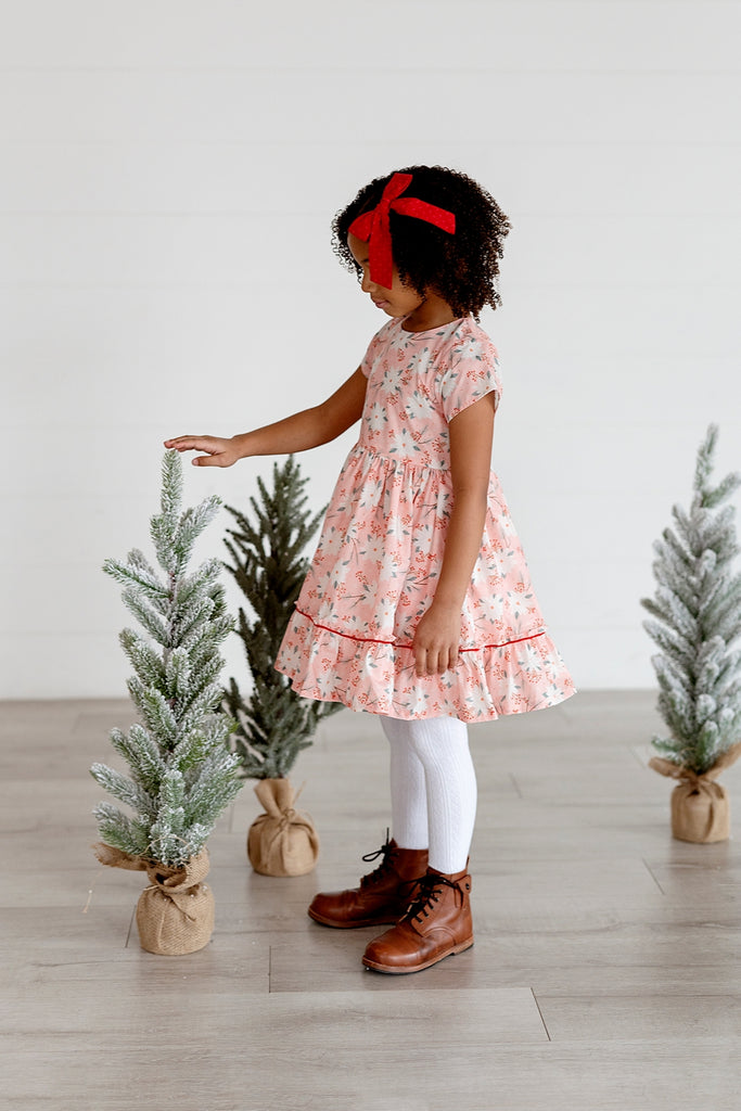 Lola Dress in Pink Poinsettia