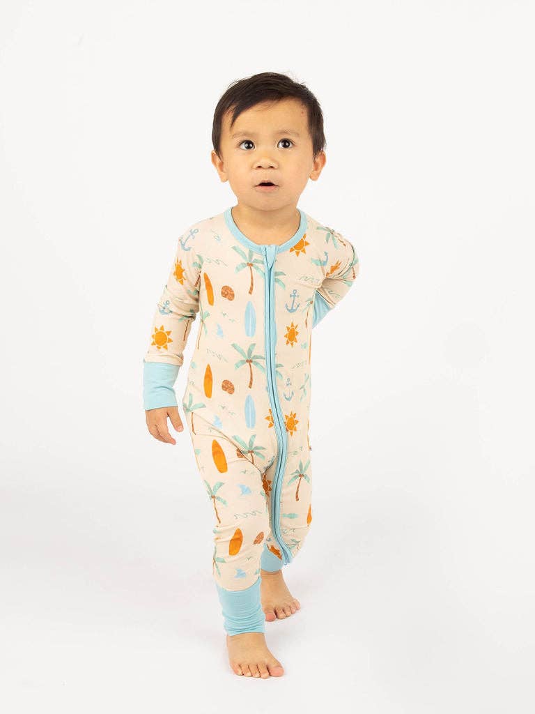 Chasing Waves Bamboo Convertible Baby Pajamas