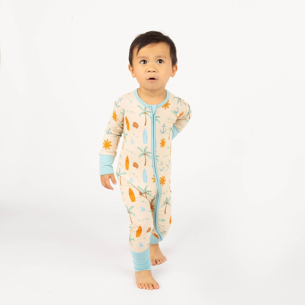 Chasing Waves Bamboo Convertible Baby Pajamas