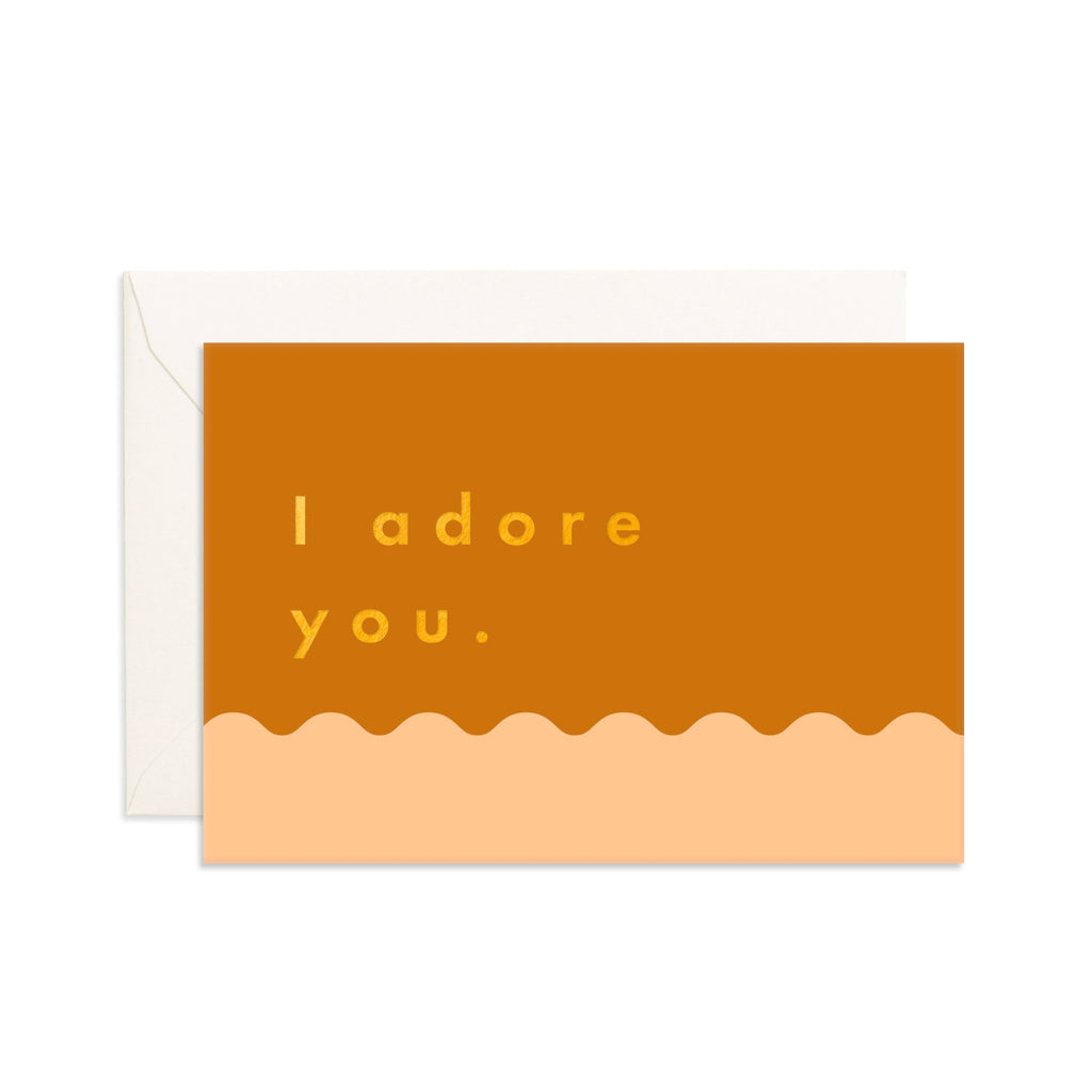 Adore You Hazelnut Ripple Mini Greeting Card