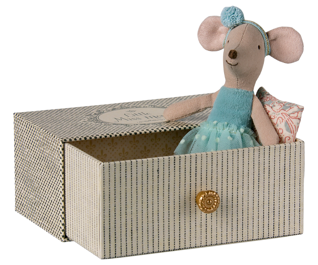 Maileg Dance Mouse in Daybed - Little Sister - Blue