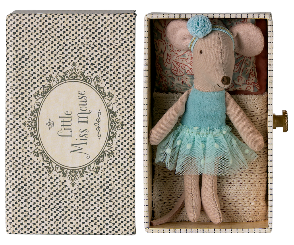 Maileg Dance Mouse in Daybed - Little Sister - Blue