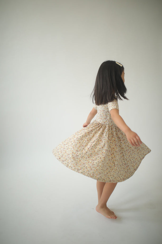 Organic Twirl Dress in Bella Floral