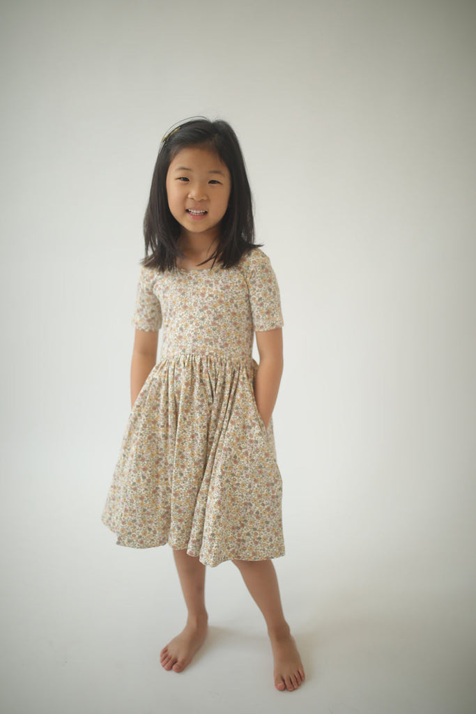 Organic Twirl Dress in Bella Floral