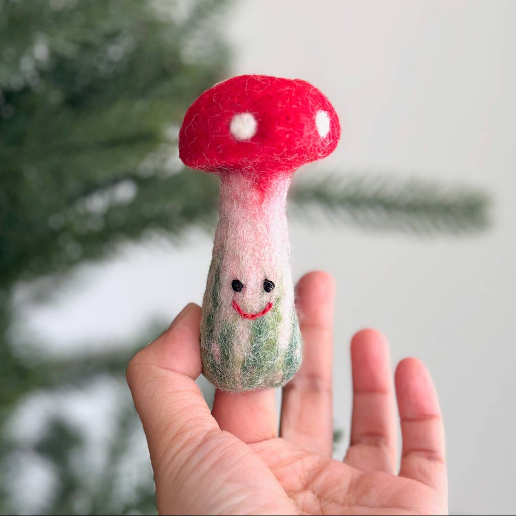 Felt Mushroom Finger Puppet