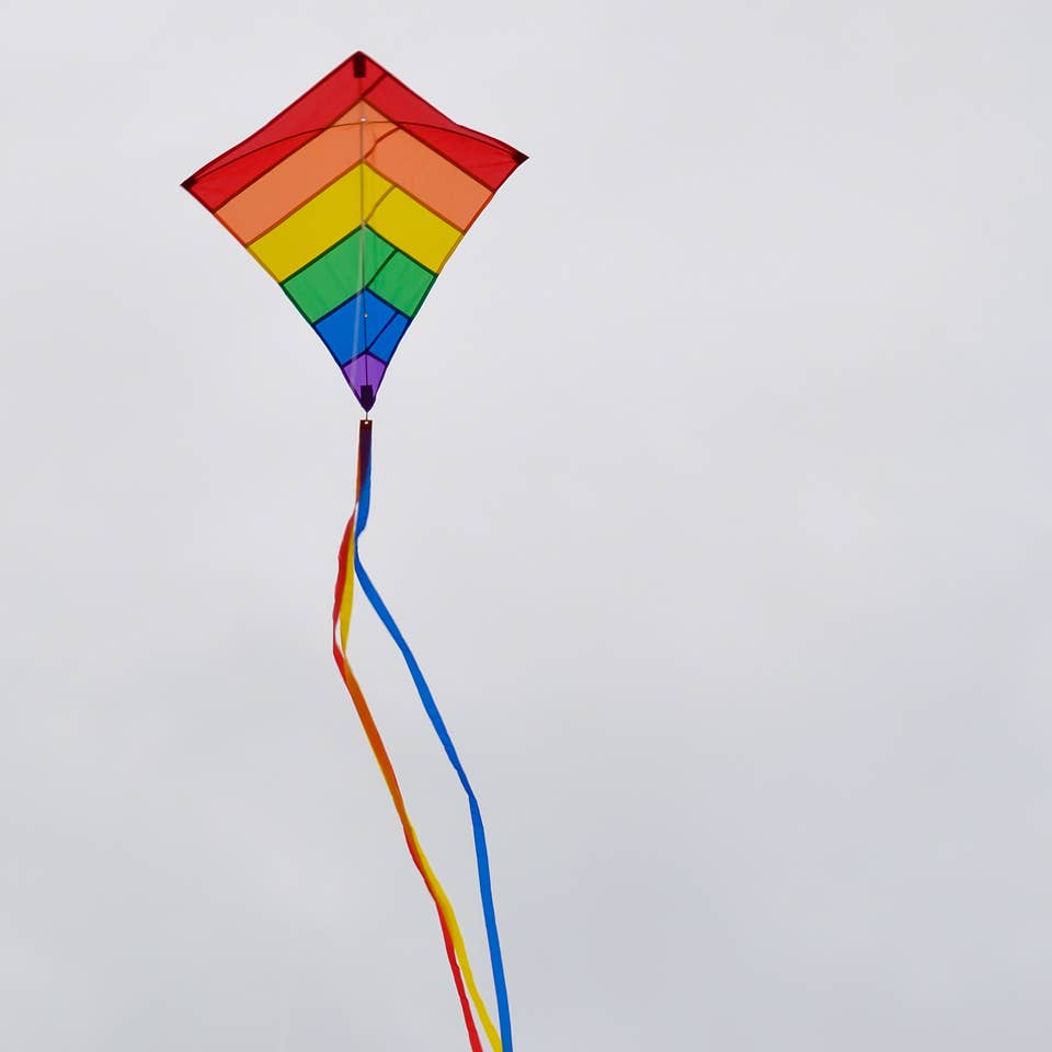 In the Breeze - Rainbow Overlay 30" Diamond Kite